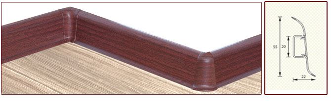 Плинтус "Идеал" пластиковый Комфорт Дуб (2500*22*55 мм) — купить в Березовском