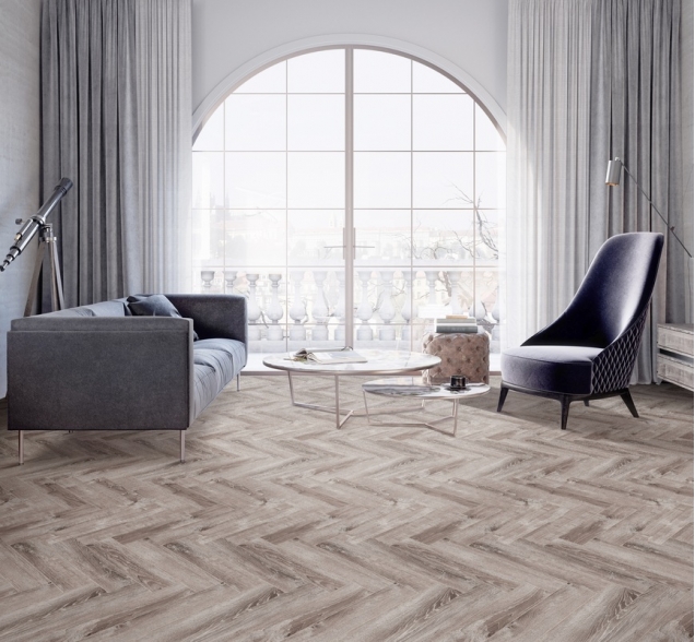 Виниловый ламинат SPC "Cronafloor" Herringbone Дуб Тулон (640*128*4,5 мм) — купить в Березовском