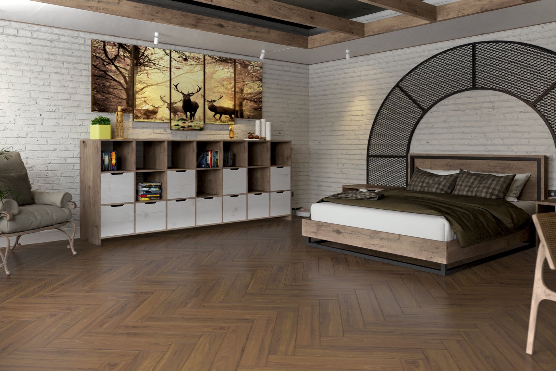 Инженерный паркет «Damy Floor» Ореховый (укладка елочкой) — купить в Березовском