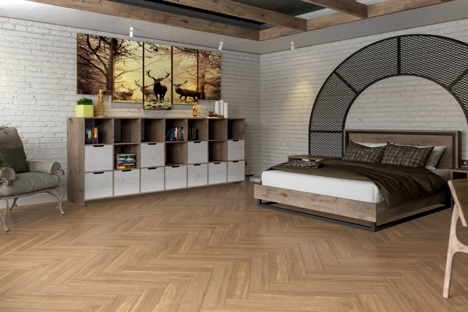 Инженерный паркет «Damy Floor» Натуральный (укладка елочкой) — купить в Березовском