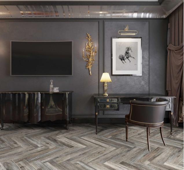 Виниловый ламинат SPC "Cronafloor" Herringbone Дуб Реймс (640*128*4,5 мм) — купить в Березовском