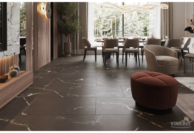 Кварц-винил Эбонитовый Мрамор (914,4*457,2*2,5 мм) — купить в Березовском