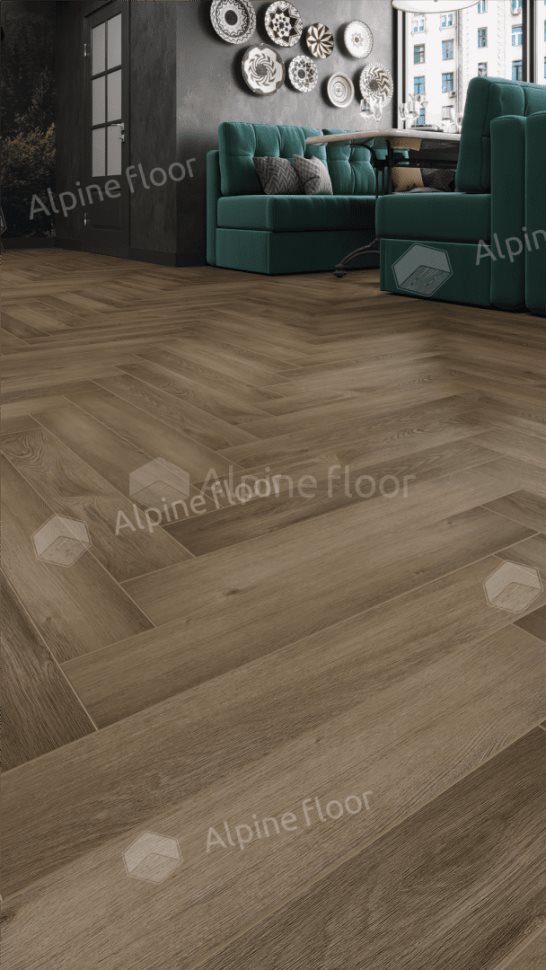 Ламинат "Alpine Floor" Herringbone 12 PRO Дуб Анжу (606*101*12 мм) — купить в Березовском
